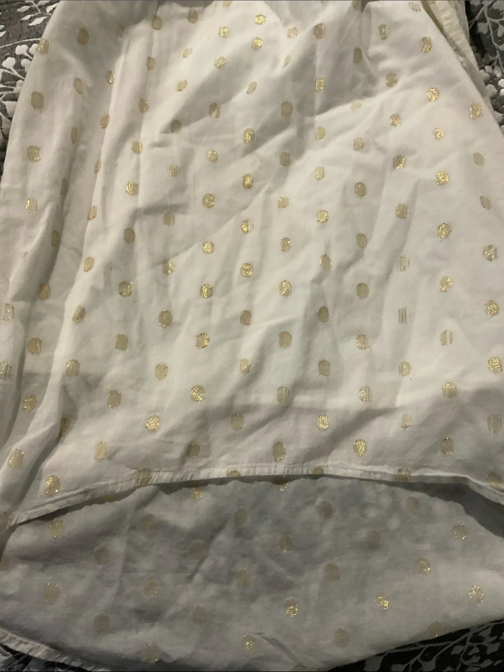 Old Navy White Dress with Gold Polka Dots